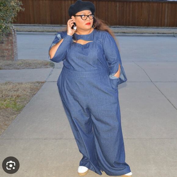 Lane Bryant Denim Jumpsuit Sz.28 NWT - Picture 2 of 16